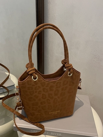 Sac Seau en Cuir PU Imprimé Léopard Pour Femmes Style Coréen Sac à Main à Bandoulière Pour Navettage Avec Bandoulière Réglable