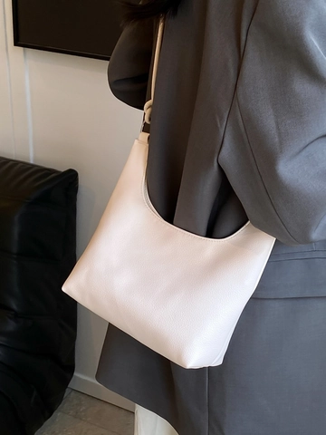 Vintage Women PU Leather Hobo Shoulder Bag Large Capacity Minimalist Lychee Grain Crossbody Bag Fashion Tote Bag For Daily Use