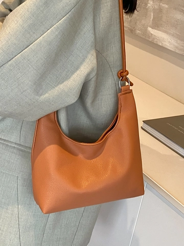 Vintage Women PU Leather Hobo Shoulder Bag Large Capacity Minimalist Lychee Grain Crossbody Bag Fashion Tote Bag For Daily Use