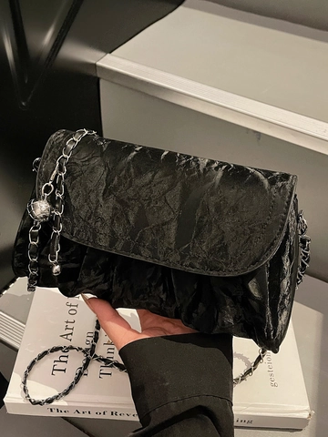 Elegante Borsa a Nuvola Arricciata per Donna Borsa a Tracolla in Pelle PU con Catena Minimalista Elegante e Versatile
