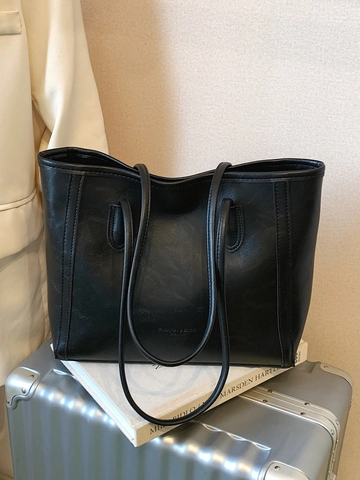 Große Kapazität Damen Retro PU Leder Tragetasche Mode Umhängetasche Mit Plüsch Welpen Anhänger Für Schule Pendeln Casual Shopping