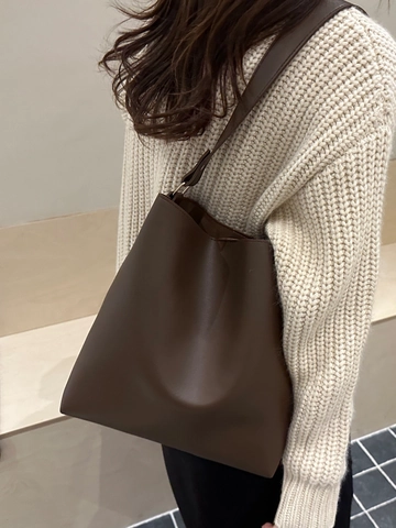 Retro PU Leder Beuteltasche Umhängetasche Für Damen Minimalistische Große Kapazität Shopper Set Mit Magnetverschluss Winter Mode