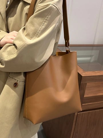 Retro PU Leder Beuteltasche Umhängetasche Für Damen Minimalistische Große Kapazität Shopper Set Mit Magnetverschluss Winter Mode