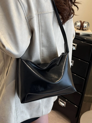 Bolso Hobo Retro para Mujer Gran Capacidad Cuero PU Bolso de Hombro Casual Bolso de Mano Simple Moda Cremallera Viajero Tote