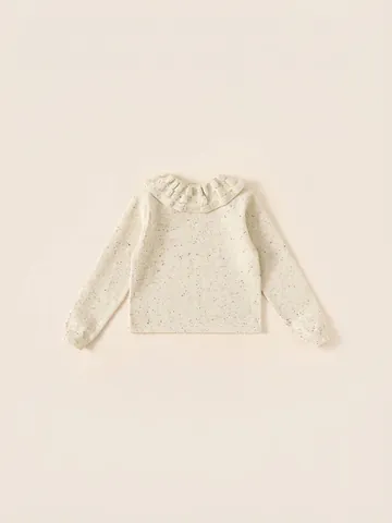 Maglione in Maglia con Colletto a Volant per Bambine Pullover Invernale Caldo Ispessito a Maniche Lunghe