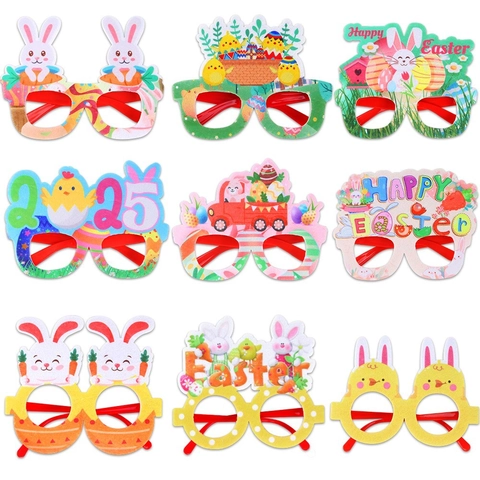 Ostern Party Brille Rahmen Cartoon Hase Küken Ei Muster Dekorative Brillen Urlaub Foto Requisiten Urlaub Dekoration