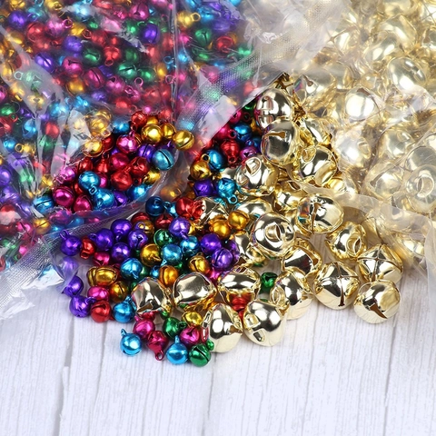 Piccole Campane di Natale Ornamenti Oro Multicolore Metallo Fai Da Te Campane Per Decorazioni Appese Albero di Natale