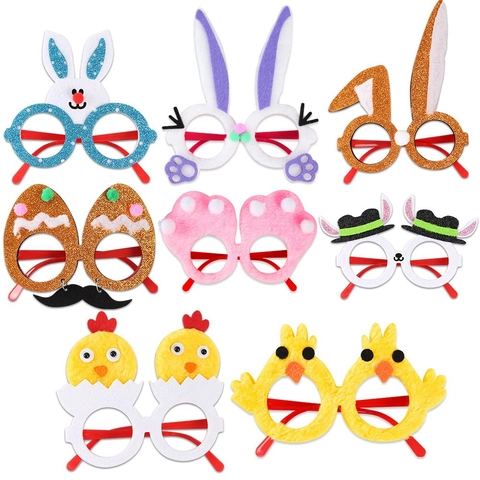 Easter Party Glasses Cartoon Bunny Chick Egg Decorative Eyewear Frame Festival Photography Costume Props For Kids Adults