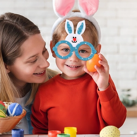 Easter Party Glasses Cartoon Bunny Chick Egg Decorative Eyewear Frame Festival Photography Costume Props For Kids Adults