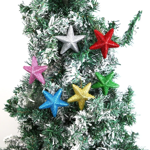 Glitzer Weihnachtsstern Anhänger Schaumstoff Stern Baumspitze 3D Stern Anhänger Für Weihnachtsbaum Feiertag Party Dekoration