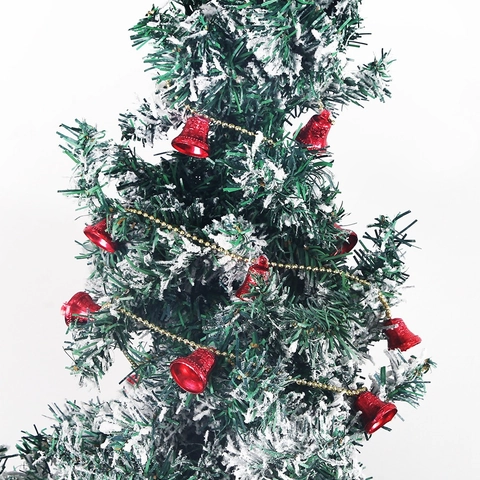 Ghirlanda di Campanelle di Natale 2m Ornamenti in Plastica Rosso Oro Catena di Perle per Decorazione Casa e Festa