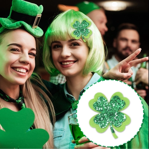 Barrettes Cheveux Saint Patrick Trèfle Feutre Paillettes Nœud Épingle à Cheveux Pour Femmes Filles Accessoires Cheveux Fête Festival Irlandais