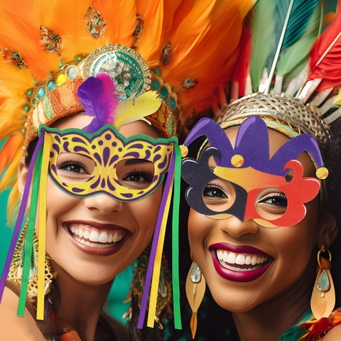 Brazil Carnival Party Glasses Frame With Feathers And Tassels For Mardi Gras Masquerade Decoration Festive Costume Eyewear