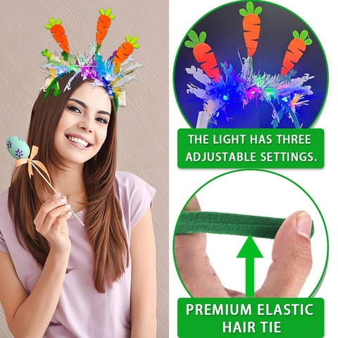 Diadema de Pascua Orejas de Conejo Pollito Huevo de Pascua Patrón Decoración de Fiesta Accesorios para el Cabello para Celebración