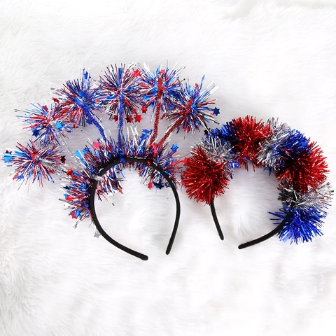 USA Independence Day Headband Red White Blue Patriotic Party Bopper With Star Flag Decor For July Fourth Celebration Accessory