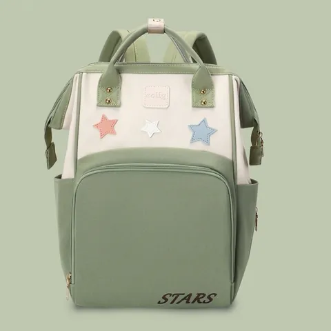 Large Capacity Diaper Bag Backpack Waterproof Nylon Mummy Travel Bag Multi-Functional Star Patch Shoulder Bag For Women