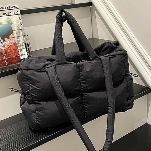 Bolso Tote Acolchado para Mujer Ligero Bolso de Hombro Acolchado Gran Capacidad Bolso de Mano Moda Bolso de Nailon Suave para Oficina