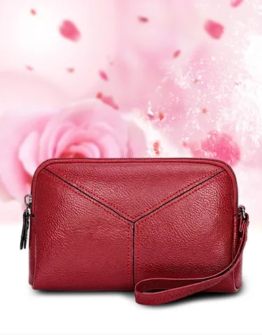 Borsa per Cellulare da Donna in Pelle PU con Cuciture a Y a Contrasto Pochette con Cerniera Piccola Borsa Quadrata Portamonete Street Trendy
