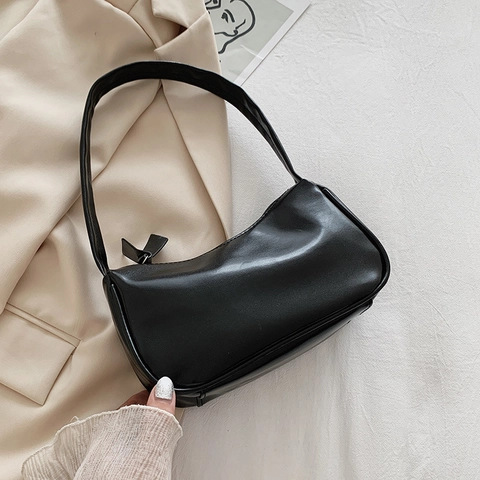 Borsa a Spalla Sottobraccio in Pelle PU Minimalista in Stile Coreano Per Donna Borsa a Mano Piccola Versatile Retrò