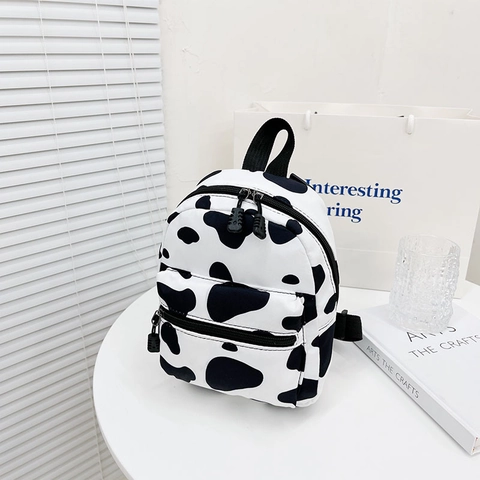 Japanischer Kawaii Mini Rucksack Für Damen Süßes Tierdruck Kuh Zebra Leopard Schmetterling Nylon Schultasche Kleiner Tagesrucksack