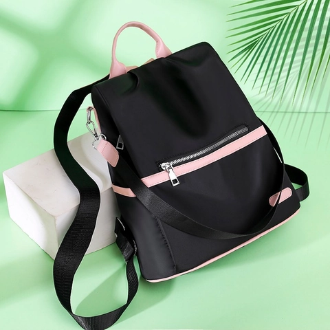 Mode Vrouwen Anti-diefstal Rugzak Waterdicht Oxford Stof Contrast Kleur Grote Capaciteit Reizen School Schoudertas