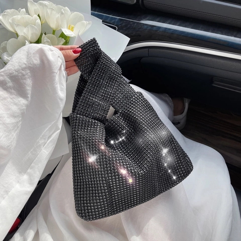 Damen Voll Strass Abendtasche Glänzend Diamant Hochzeit Party Clutch Hobo Handtasche Mode Funkelnde Umhängetasche Geldbörse