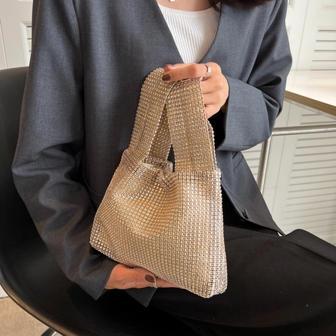 Damen Voll Strass Abendtasche Glänzend Diamant Hochzeit Party Clutch Hobo Handtasche Mode Funkelnde Umhängetasche Geldbörse