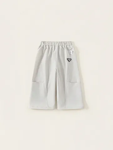 Pantalones Cargo para Niñas Poliéster Color Sólido Minimalista de Pierna Ancha Rectos para Uso Diario Primavera Otoño