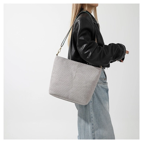 Damen Cord Umhängetasche Mit Vintage Ethno Druck Breiter Gurt Große Kapazität Lässig Crossbody Handtasche Minimalistisch Tote Bag