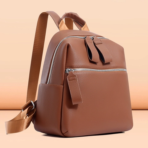 Damen Mode Litschi Muster PU Leder Rucksack Minimalistisch Urban Style Große Kapazität Diebstahlschutz Reise Alltag Tasche