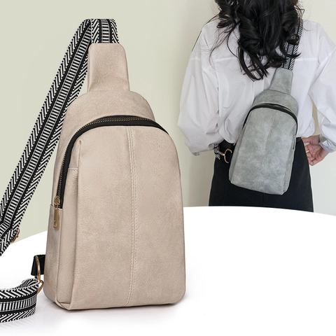 Mode Damen Gewebe Brusttasche Mit Gestreiftem Geflochtenem Schultergurt Urban Einfach Retro Umhängetasche Für Den Alltag Reisen