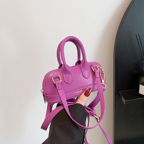Borsa a Spalla Mini in Pelle PU Donna Moda Primavera 2024 Minimalista Urbano Borsa a Mano Tracolla Hardware Dorato Stampa Lettere