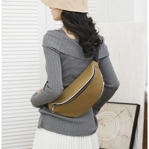 Bolso de Pecho de Poliéster Impermeable para Mujer Bolso de Hombro Casual Simple Resistente a los Arañazos Riñonera Deportiva Exterior