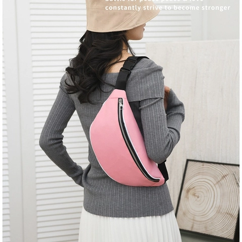 Bolso de Pecho de Poliéster Impermeable para Mujer Bolso de Hombro Casual Simple Resistente a los Arañazos Riñonera Deportiva Exterior