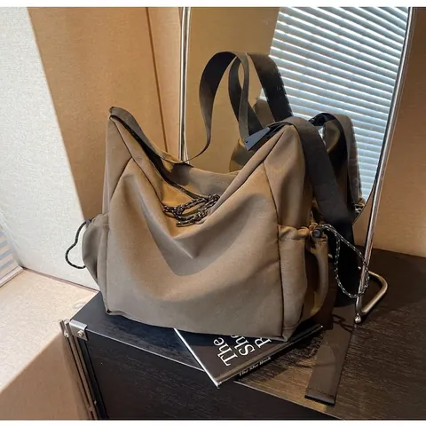 Große Kapazität Damen Segeltuch Schultertasche Urban Minimalistisch Tote Bag Mit Verstellbarem Breit Schultergurt Lässig Pendeln Handtasche