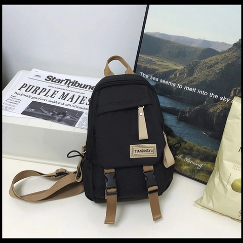 Women Nylon Chest Bag Mini Backpack Trendy Crossbody Shoulder Bag With Buckle Strap Urban Minimalist Daily Outdoor Bag