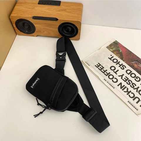 Bolso de Pecho de Nailon Minimalista para Mujer Moda de Color Sólido Bolso Bandolera Correa Ajustable Múltiples Bolsillos con Cremallera Bolso de Hombro Pequeño al Aire Libre