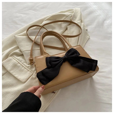 Elegante Borsa a Mano con Grande Fiocco Donna Borsa a Tracolla in Pelle PU Borsa Trasversale alla Moda Borsa Tote Versatile