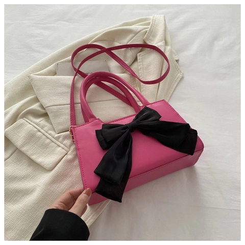 Elegante Borsa a Mano con Grande Fiocco Donna Borsa a Tracolla in Pelle PU Borsa Trasversale alla Moda Borsa Tote Versatile