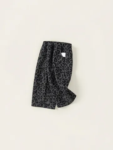Fashion Kids Leopard Print Casual Pants Girls Boys Cotton Blend Elastic Waist Wide Leg Straight Trousers Soft Comfortable