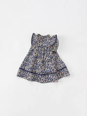 Toddler Girls Floral Cotton Dress Summer Short Sleeve Fly Sleeve Lace Trim Princess A-Line Sundress Casual Toddler Clothes