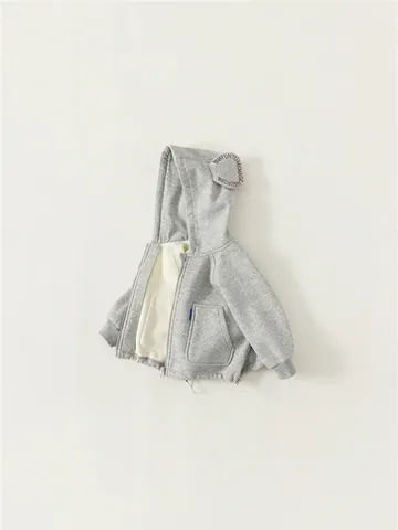Kinder Fleecejacke Mit Kapuze Kleinkinder Jungen Mädchen Baumwolle Warm Reißverschluss Cardigan Mantel Mit Süßen Bärenohren