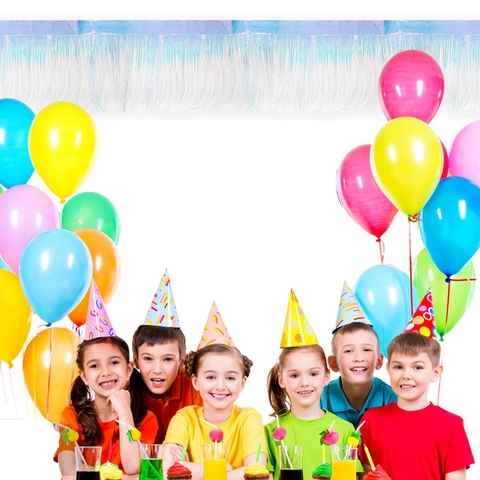 Striscione con Frange Iridescenti Tenda di Alluminio Ghirlanda per Compleanno Bambini Matrimonio Natale Decorazione