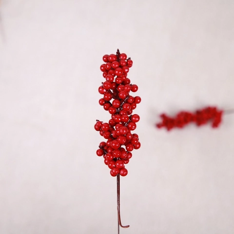 Kunstmatige Rode Bessentak Kerstversiering Feestelijke Schuim Bessentak Voor Thuis DIY Krans Feest Fotografie Rekwisieten
