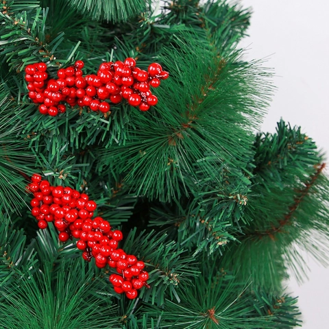 Kunstmatige Rode Bessentak Kerstversiering Feestelijke Schuim Bessentak Voor Thuis DIY Krans Feest Fotografie Rekwisieten