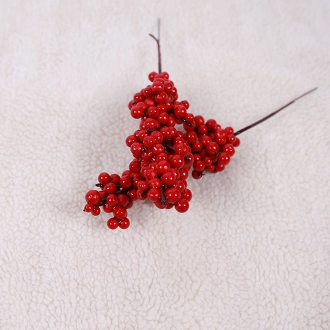Künstliche Rote Beeren Stiel Weihnachtsbaum Dekorationen Rote Beeren Pick Für Zuhause Feiertag Party Diy Kranz Girlande Dekor