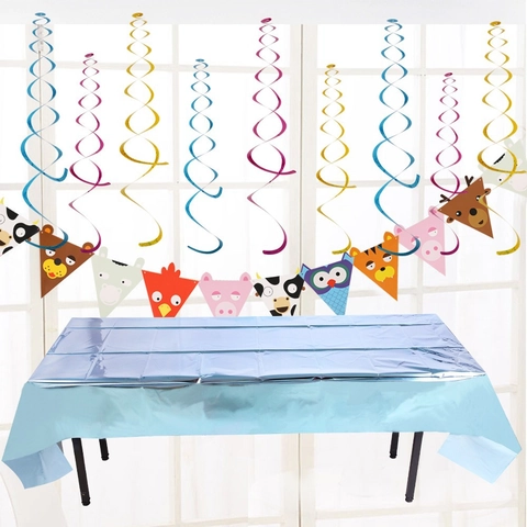 Mantel Desechable de Papel de Aluminio PET Metálico Brillante Cubierta de Mesa de Fiesta Rectangular Para Decoración de Cumpleaños Boda