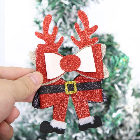 Weihnachten Haarspange Glitzer Schleife Festliche Party Deko Rentier Geweih Weihnachtsmann Hut Schneemann Haarnadel Für Damen Kinder Schmuck