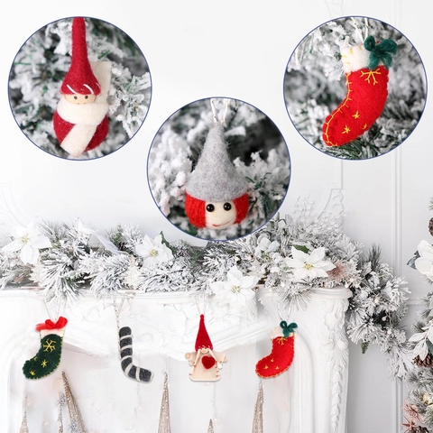 Ciondolo per Bambola di Natale Fatto a Mano in Feltro di Tessuto Non Tessuto Ornamento Elf per Albero di Natale Festa Casa Decorazione