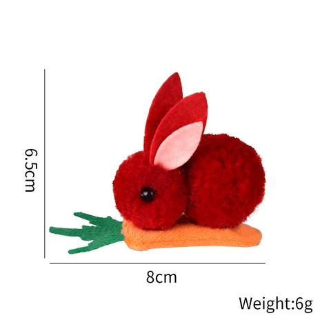 Easter Plush Bunny Carrot Hair Clips For Kids Cute Animal Costume Party Decoration Accessories Handmade Bunny Ears Hairpins